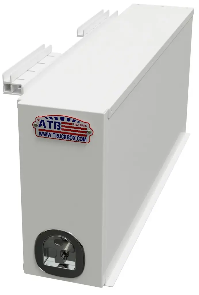 [A-DF42O-20649L-S2WX] A-DF42O - 20"H x 64"D x 9"W - Aluminum Pickup Drawer Fender HD Toolbox, All Smooth Finish, Tool Organizer Pull Open Left Door/Drawer and with SS DT-T-Handle Lock & Powder Coated X-White