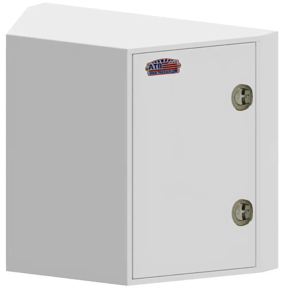 [S-FS41-362442-WX] S-FS41 - 36"H x 24"D x 42"W - 14g Steel Trailer A-Frame Cargo HD Toolbox, Both End Single Side Open Doors with SS T-Handle Lock and Adjustable Shelf & Powder Coated MX-White