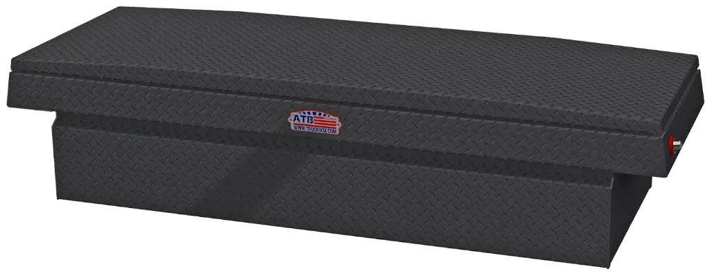 A-XC3 16"H x 72"W Aluminum Heavy Duty Pickup Truck Crossover Saddle Tool Boxes Powder Coat Finish Pro-Sliding Tray Mounting Hardware Single Top Open Lid and Push Button Lock.