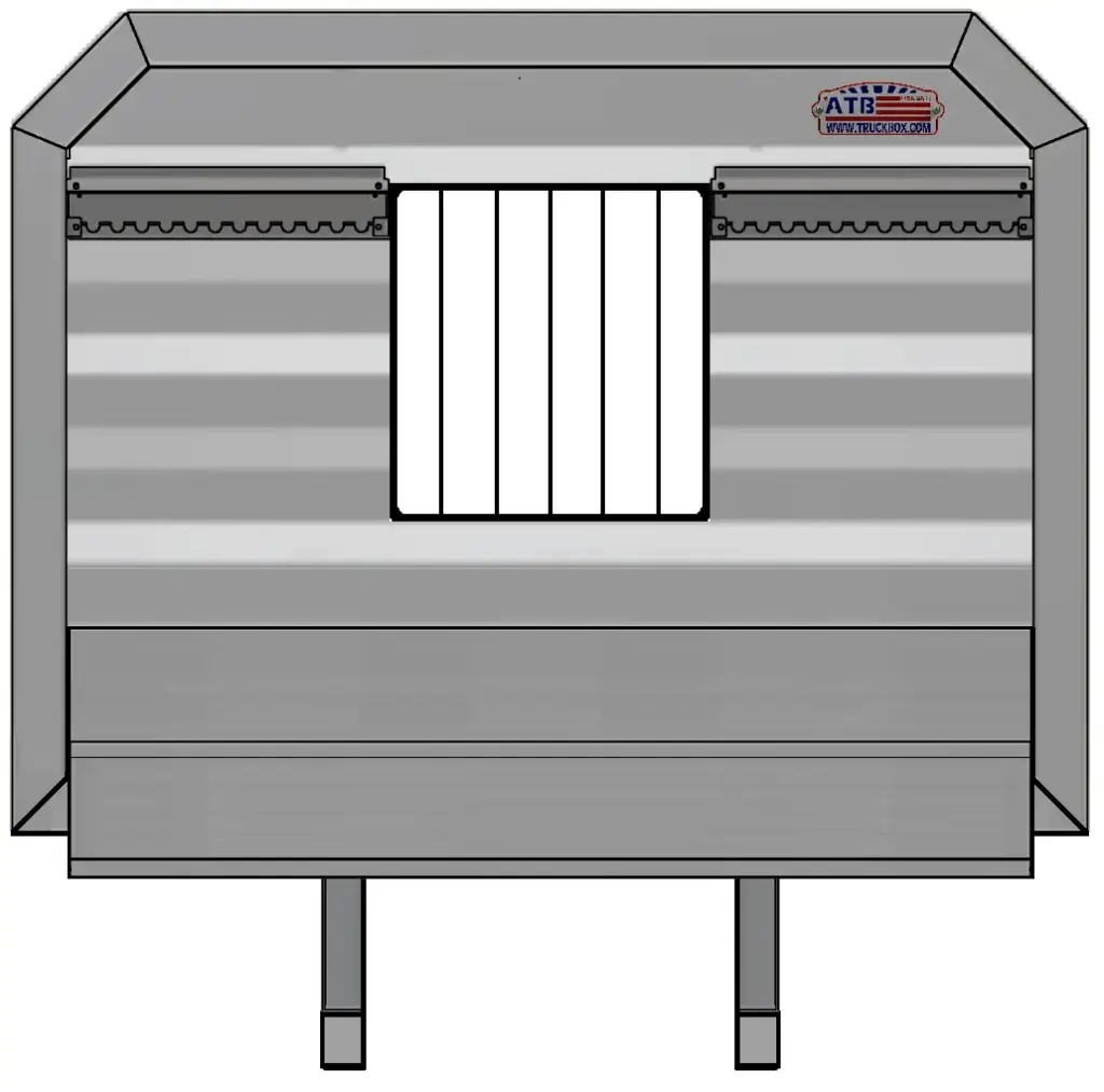 A-CR64 68"H x 7"D Aluminum Super HD Semi Truck Flat Cab Racks Diamond Plate Finish Window Double Chain Hangers with Full Length Chain Tray and I-Beam Mounting Structure.