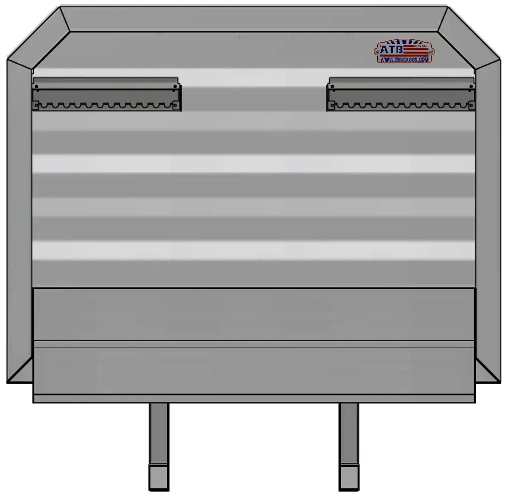 A-CR61 68"H x 7"D Aluminum Super HD Semi Truck Flat Cab Racks Diamond Plate Finish Double Chain Hangers with Full Length Chain Tray and I-Beam Mounting Structure.