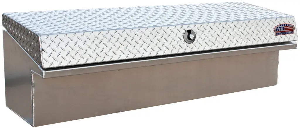 A-LS4 16"H x 13"D Aluminum Super HD Side Mount Low Profile (EZ Grab) Tool Boxes Smooth Body Diamond TP Single Top Open Lid Push-In Lock Pro-Sliding Tray and M-Hardware.