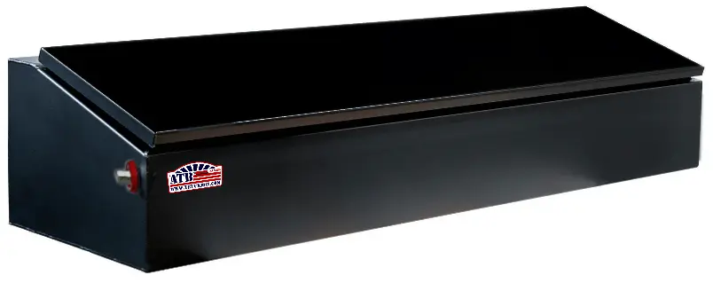 TC-BT - Aluminum or Steel Truck Chest Wedge Flatbed Toolbox, Heavy Duty, Smooth Body with Diamond TP Top Open 6" Tapered Lid with Gas Springs & Both End Lift Handle Locks and/or Powder Coated Finish